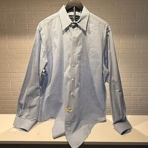 Ralph‎ Lauren Madras Shirt Mens XL Pink Pony Gingham Check Button Down